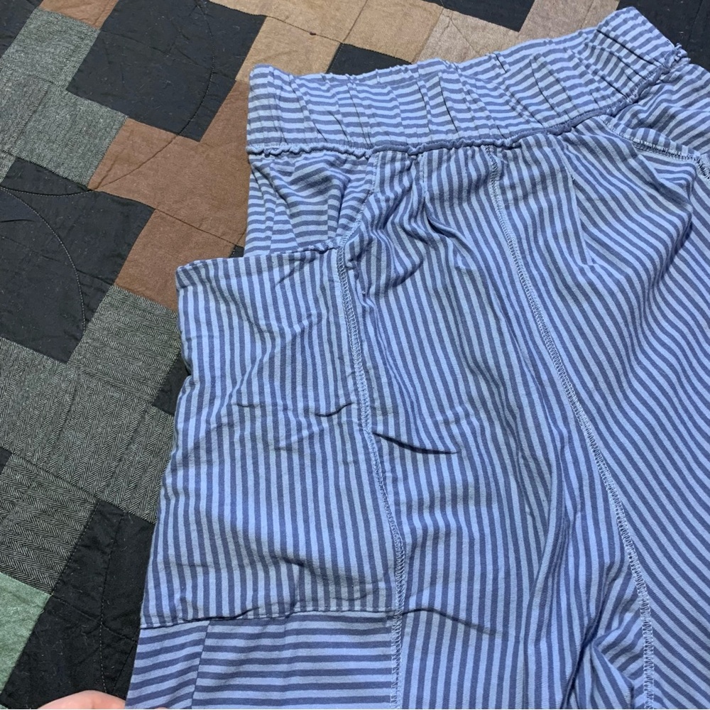 Free People Just Chill Blue Striped Pants - Picture 4 of 4